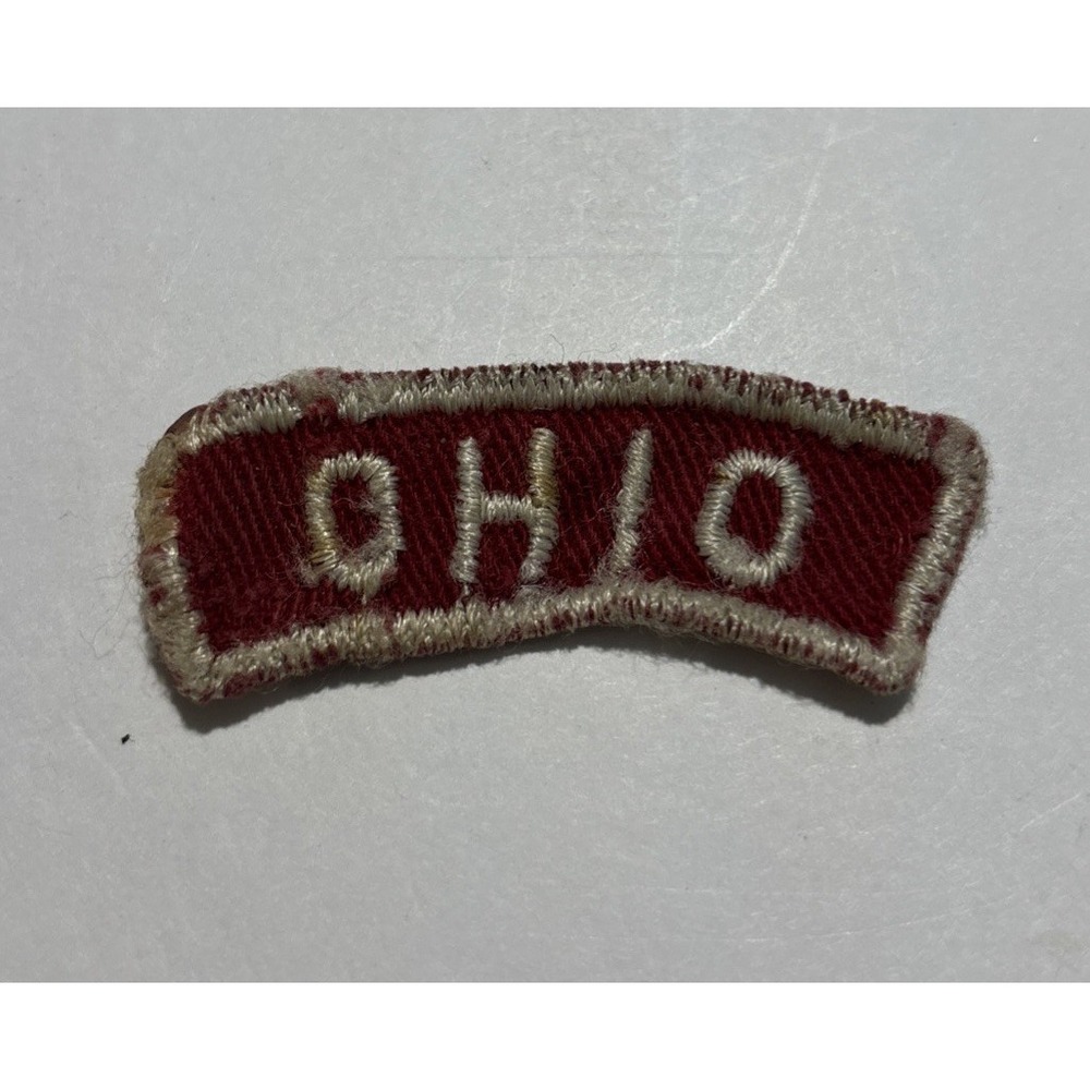 (Boy Scouts red and white shoulder state patch - OHIO 2"